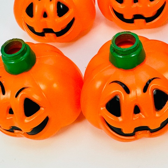 Halloween Pumpkin JOl String Light COVERS ONLY Lot Of 9 Hard Plastic - Picture 4 of 7